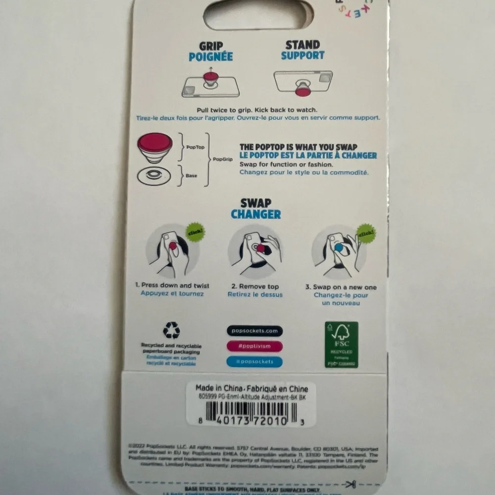 PopSocket Premium PopGrip with Mountain Design Altitude Adjustment